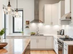 Stylish modern kitchen remodel featuring sleek cabinetry and open layout.